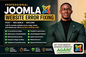 fix joomla website error bugs issues and restore your site fast