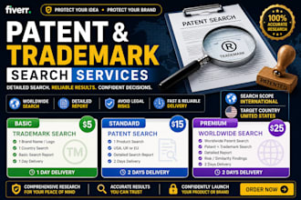 do professional patent and trademark search for your product