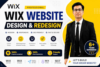 create wix website, redesign wix website, wix website design, wix changes, fix