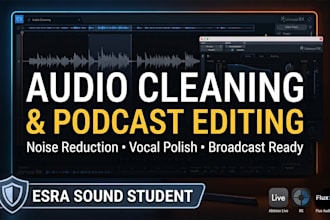 clean, edit and mix your podcast or voiceover audio to professional standards