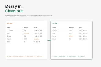 clean and organize your messy spreadsheet or CSV