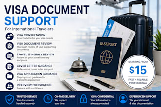 provide visa consultation and review your supporting travel documents