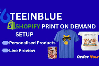 setup teeinblue and customily product personalizer for your shopify pod store