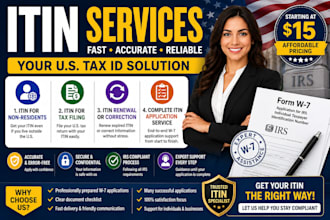 provide itin for non residents tax filing renewal correction and w7
