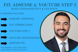 fix google adsense approval issues, step 2 youtube monetization, identity and ta