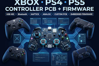 design xbox one series x ps4 ps5 controller pcb and embedded firmware