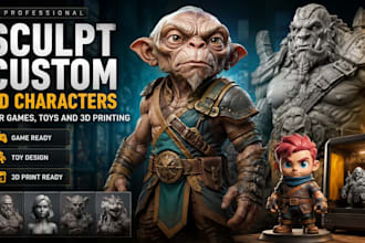 sculpt custom 3d characters for games toys and 3d printing