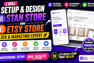 design and optimize your stan store with etsy setup stan store marketing expert