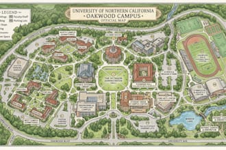 design campus map, university map, school map and wayfinding map