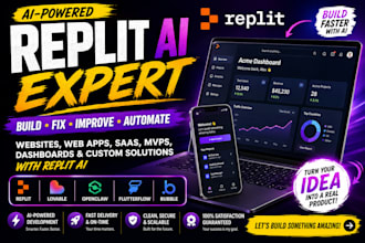 build replit ai app, replit website, fix bugs and debug