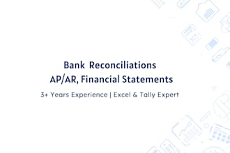 do bookkeeping,bank reconsilation and excel accounting