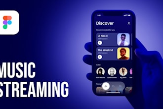 develop a music streaming and ai music player app with modern UI UX