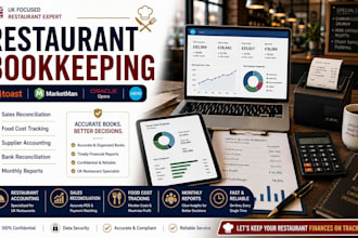 do bookkeeping for UK restaurants using toast, marketman or opera with xero
