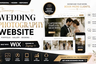 design wix wedding photography website portfolio gallery booking service website