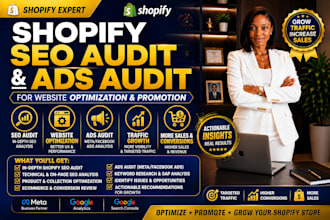 shopify seo  audit ecommerce store ads  for website optimization and promotion