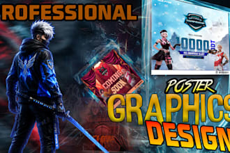 design professional gaming poster and graphics design