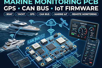 build boat monitoring pcb with gps can bus and marine iot firmware
