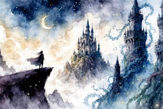 draw magical fantasy book covers and storybook illustrations