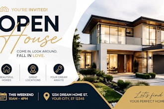 design professional real estate open house signs and flyers