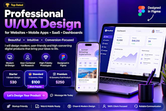 design modern UI UX for your web app mobile app or saas product