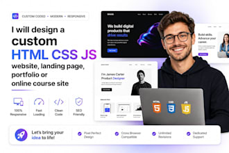 design custom HTML CSS js trading website landing page, portfolio, online course