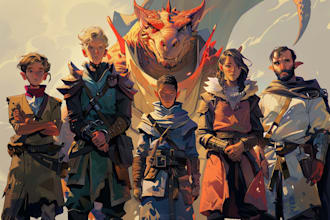 draw your dnd group party illustration