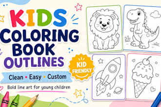 draw clean easy coloring book outlines for kids