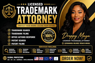 be your licensed patent ,trademark registration attorney, revival, patent filing