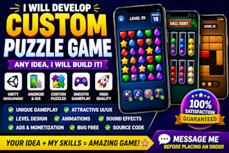 custom puzzle game in unity for mobile