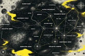 draw a custom map for fantasy, scifi, book or boardgame