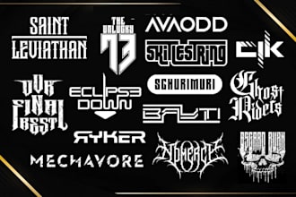 design typography logo for music, band, or dj