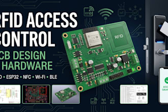 design rfid door access control pcb with esp32 and nfc access control