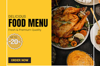design professional food and restaurant social media posts