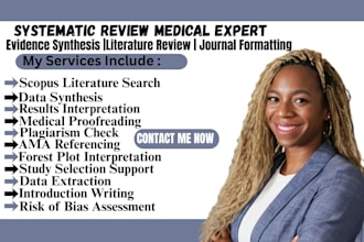 write systematic review, review article, meta analysis for medical manuscript