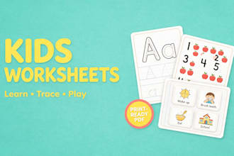 design printable educational worksheets for kids and preschool