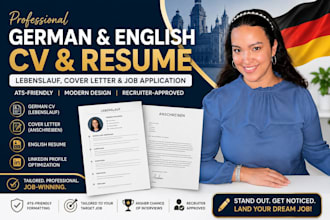 design german or english CV resume lebenslauf, germany cover letter application
