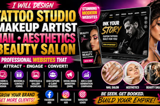 tattoo studio website makeup artist nail aesthetics beauty salon SMM ads leads