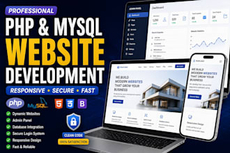 evelop a responsive PHP website with database and admin panel