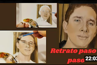 pintare un retrato al oleo a mano sobre tela personalizado