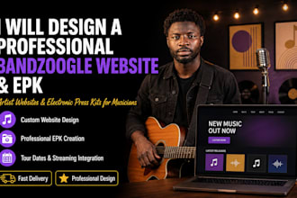 design a professional bandzoogle website and epk for musicians