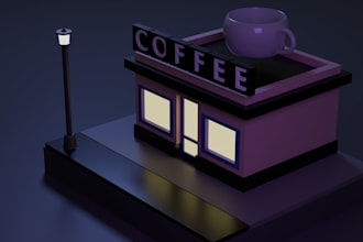 create custom 3d low poly model or isometric scene in blender