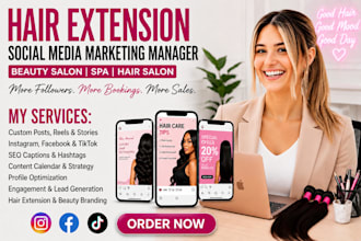 be your hair extension media social media marketing manager beauty salon spa