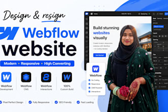 create a responsive webflow website or landing page