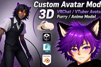 model anime vtuber avatar with vrm unity setup and facial expressions