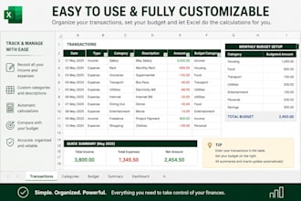 create an excel budget and expense tracker