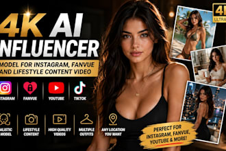 design 4k ai influencer model for instagram fanvue and lifestyle content video