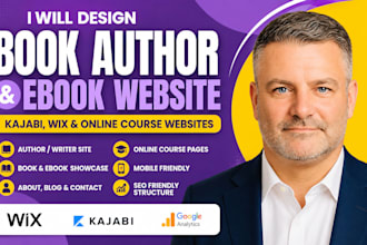 design book author websites book ebook website kajabi wix online course websites