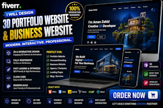 design modern 3d portfolio website and business website
