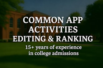 edit and rank your common app activities