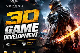 create a stunning 3d game for your andriod, IOS and PC in unity